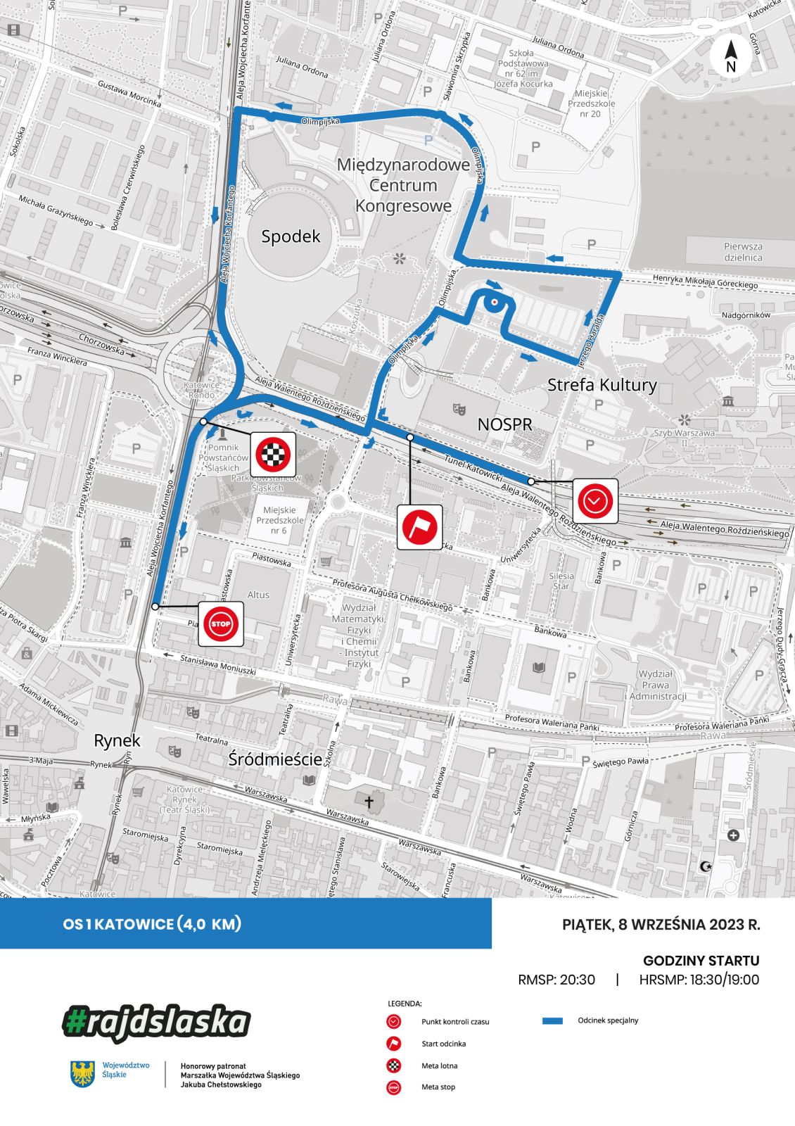 Mapa OS Katowice. Rajd Śląska 2023